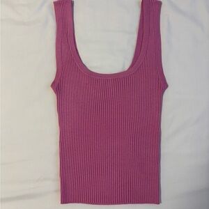H&M Pink Ribbed Tank Top